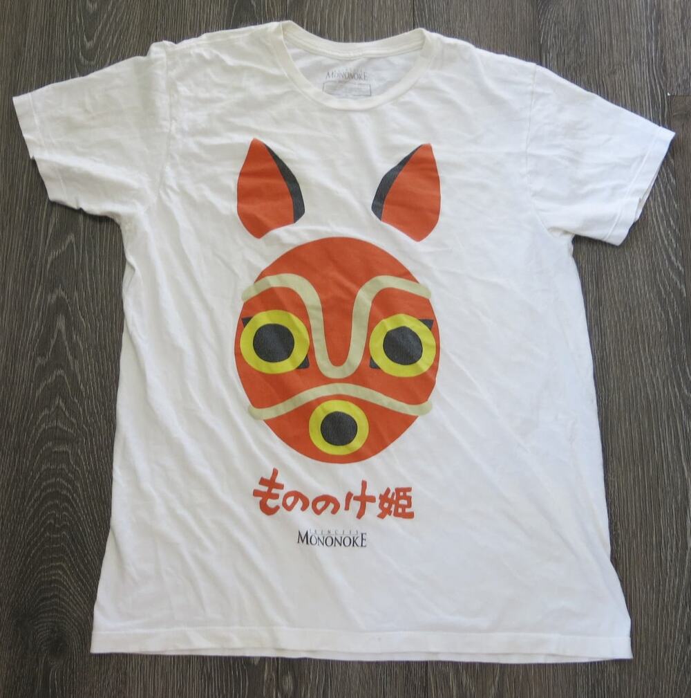 Bioworld Ghibli PRINCESS MONONOKE Mask T Shirt Size L Japanese Anime Fantasy